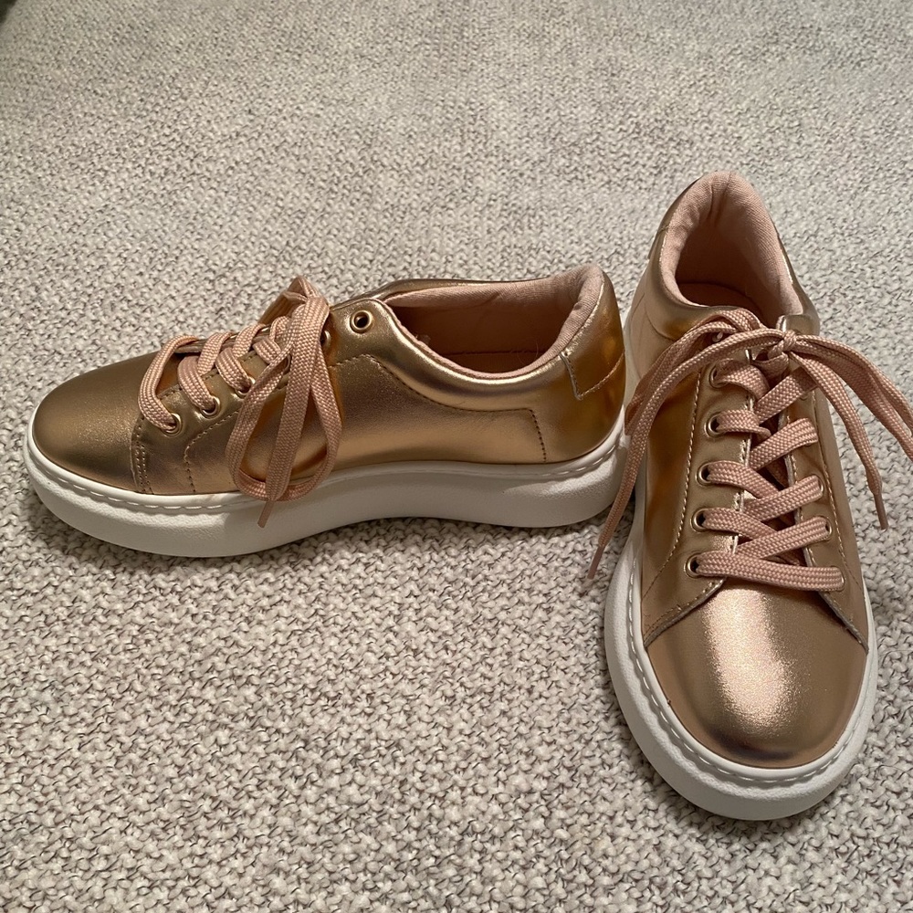 Rose gold ASOS sneakers size 3
